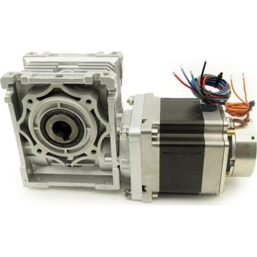 Nema34 stepper motor 3.3NM with brake and Worm gearbox ratio 5:1/10:1/15:1/20:1/30:1/40:1/50:1/80:1 and output shaft
