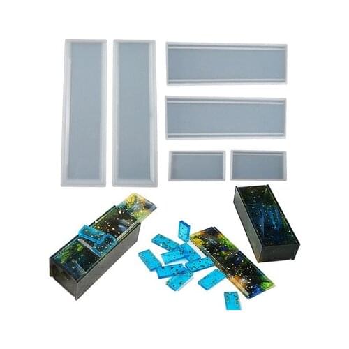 Domino Storage Box Silicone Mold for DIY Crystal Epoxy UV Gift Box Jewelry Tools Moulds