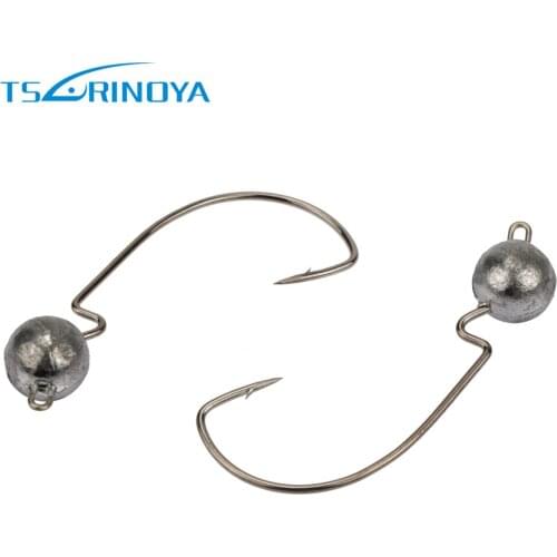 Tsurinoya 4bags Lead Head Sharp Hooks 3.5g/5g/7g Jig Head Hooks Artificial Bait Worms Soft Lure Fishing Hooks
