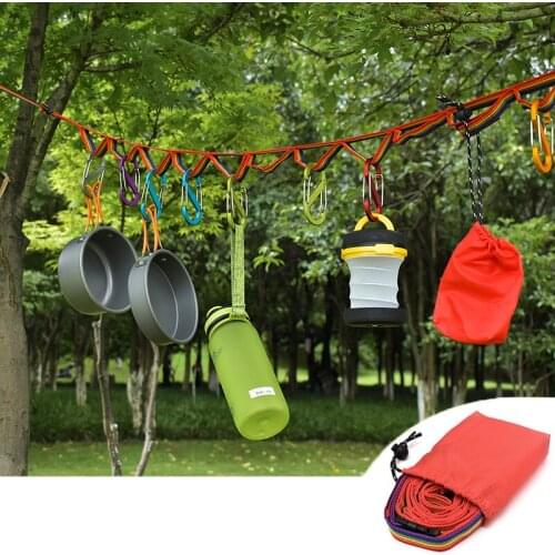 Outdoor Camping Tent Lanyard Daisy Chain Lengthened Binding Rope Strap Clothesline Hook Up for Camping Accessories