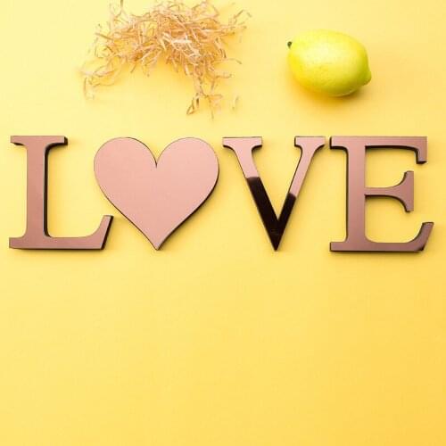 Explosion Style 10CM Brown Acrylic Mirror English Alphabet Wall Stickers EVA Foam Combination DIY Creative Home Decoration