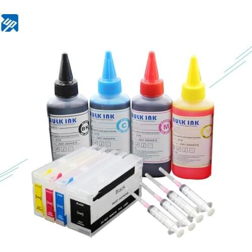 UP 4pcs Refillable Ink cartridge replacement for HP 711 711 XL For HP DesignJet T120 T520 T130 T530 with 4 X100ml dye ink