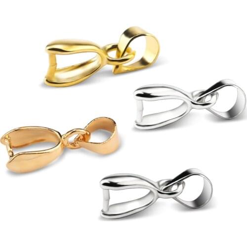 20pcs/pack 4x15mm Copper Pendant Clip Clasps Pinch Clip Pendant Connectors hooks Jewelry Findings DIY handmade Accessories