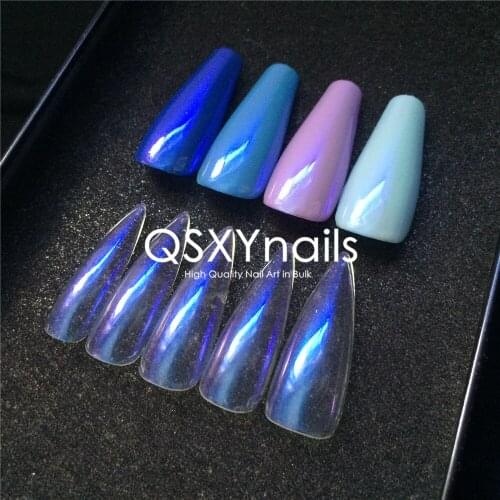 50g Violet Blue Chameleon Chrome Mirror Powder Smooth Rubbing Pigment Glitter for Gel Nail Polish Nail Art Manicure