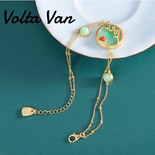 Volta Van Women Charm Bracelets 925 Sterling Silver Elegant 2021 New Fine Jewelry Jade Luxury Vintage Concise Fashion Bracelet