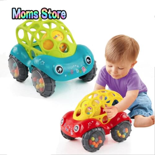 New Baby Car Doll Toys Crib Mobile Bell Rings Grip Gutta Percha Hand Catching Ball S for Newborn 0-12 Months