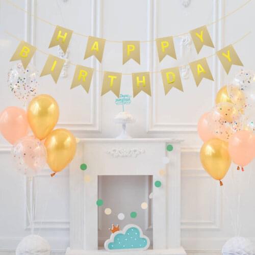 13 Flags Kraft Paper Pennant Banner Bunting Background Happy Birthday Decoration Party Bunting Garland Baby Shower Supplies