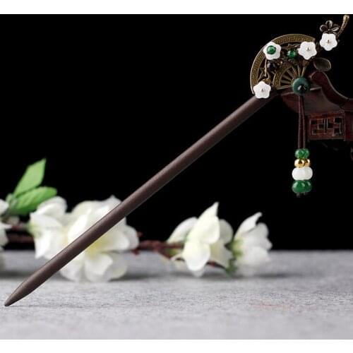2Pcs Vintage Hair Sticks Wood Hairpin Chignon Hair Accessories for Women Girls Gifts, Cosplay 18cm