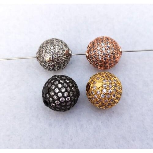 5 Pcs CZ Micro pave charm Ball shape connectors charm Accessories for Making DIY Bracelet Necklace Jewelry Finding CT524