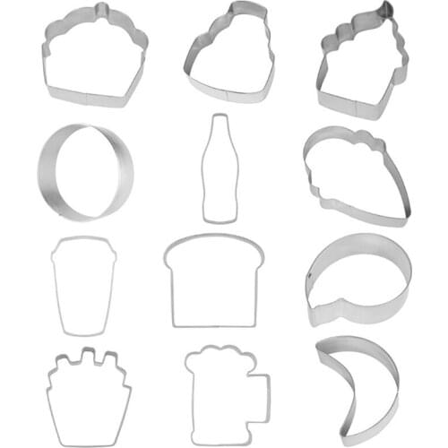 9pcs Ice Cream Cupcake Sweets Cookie Cutter Set Stainless Steel Cutters Mold DIY