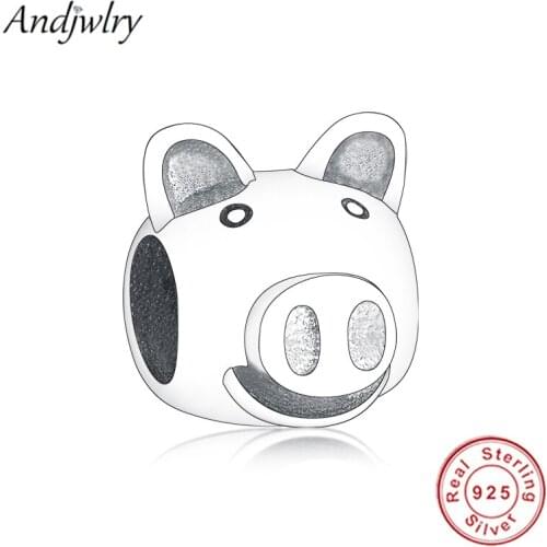 925 Sterling Silver Pig Charm Fit Original Pandora Charm Bracelet Silver 925 Charm Beads for Making Berloque