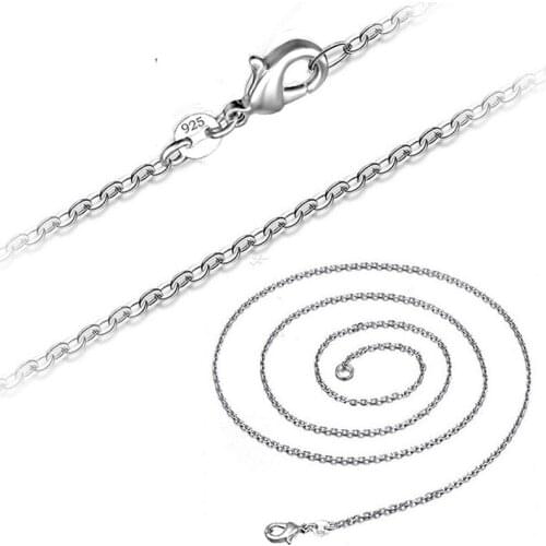 10pcs/lot Promotion! wholesale 925 sterling silver necklace, silver fashion jewelry Rolo Chain 1mm Necklace 16 18 20 22 24"