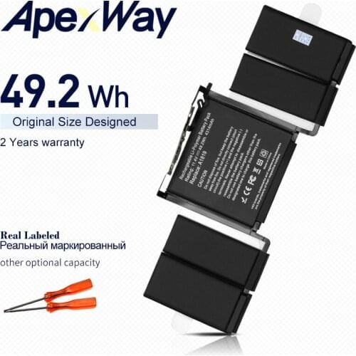 ApexWay A1819 11.4V 4314mAh laptop battery for Apple MacBook Pro 13'' A1706 ( 2016 years )