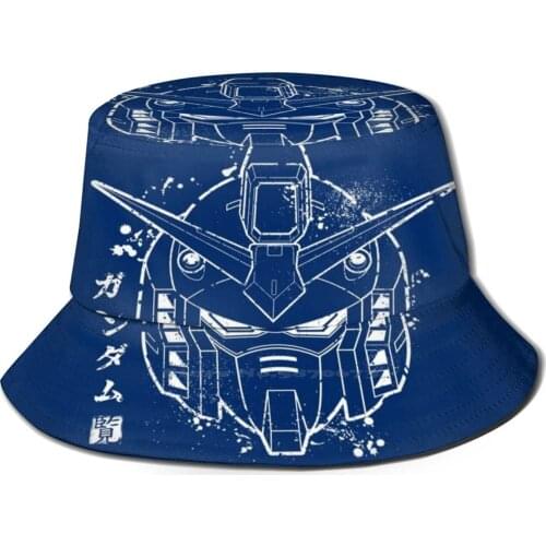 Am Kanji Style V2 Korean Caps Funny Beach Bucket Hats Phone Suit Am Logo Japan Anime Japanese Manga Mecha Gunpla Wing Mech
