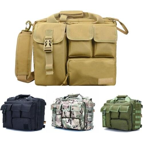 Army Tactical Laptop Bags Shoulder Hunting Nylon Wear-resisting Shoulder Bag Outdoor Hiking Military Leisure Messenger Handbags
