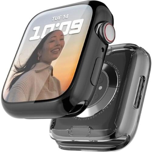 Cover for Apple Watch Case 44mm/40mm 42mm/38mm Accessories soft All-around TPU bumper Screen Protector iWatch Series SE 3 4 5 6