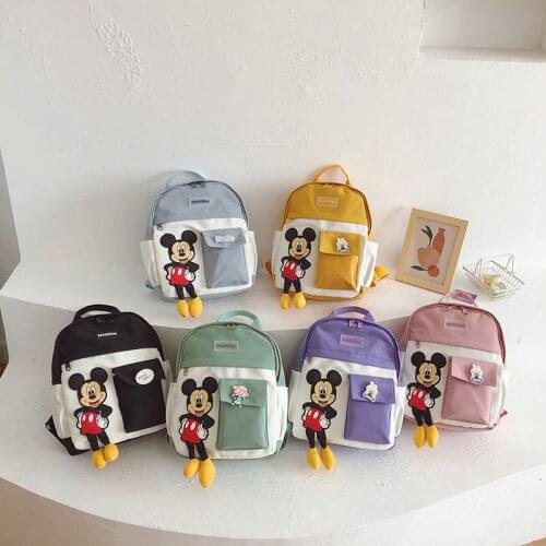 Disney Children School Bags Boys Girls School Backpack Kindergarten Waterproof Mickey Mouse Kids Bag mochila