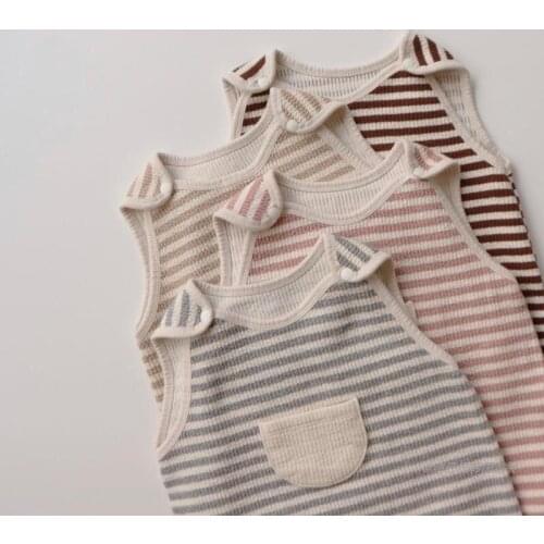 9264 Baby Sleeping Bag Four Seasons Childrens Belly Vest Striped Pocket Baby Sleeping Bag Striped Boy Girls Sleeping Bag