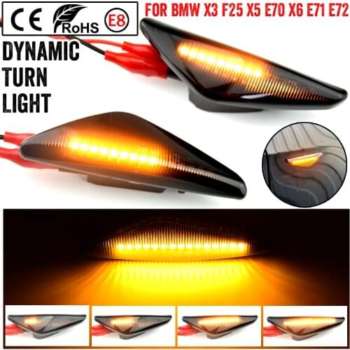 For BMW X3 F25 X5 E70 X6 E71 E72 2008-2014 Car Side Dynamic Fender Marker Light Indicator Sequential Lamp