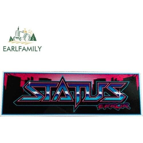 EARLFAMILY 13cm x 10.7cm for Status Error Slap Funny Car Stickers Windshield Bumper Decal Surfboard Refrigerator JDM Decoration