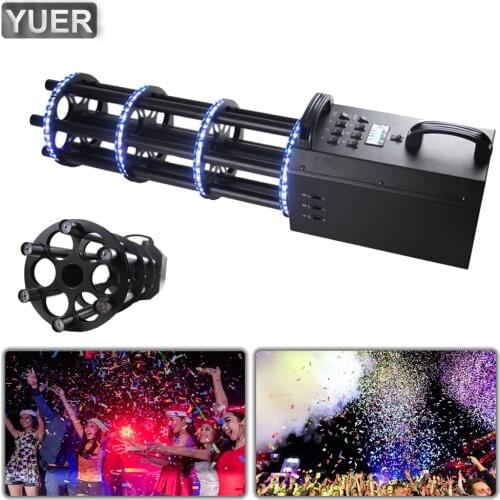 LED Six Head Electronic Firework Gun Salute Machine Handheld Stage Firework Confetti Cannon Bar Wedding DJ Celebration Party