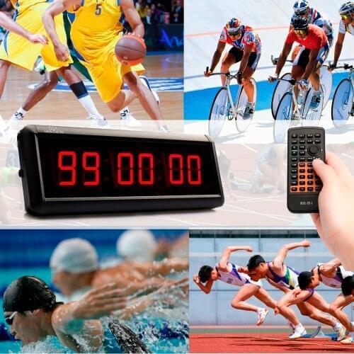 6 Digits Wall LED Countdown Clock IR Remote Display Board Gym Fitness Training Count Up Countdown Timer For Escape School Speech