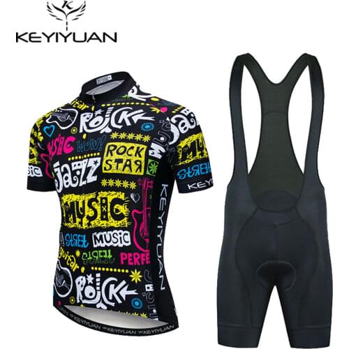 Keyiyuan 2021 Summer Man Multicolor Cycling Shorts Bib Set MTB Clothing Maillot Ciclismo Hombre