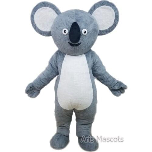 Adult Size Fur Koala Mascot Costume Full Body Plush Koala Suit Stuffed Animal Character Mascots Fancy Dress