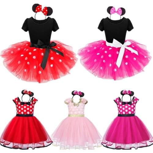 Halloween Kids Dress Up For Baby Girls Toddler Winter New Year Clothing Evening Role-play Minnie Mouse Costume 1 2 3 4 5 Years