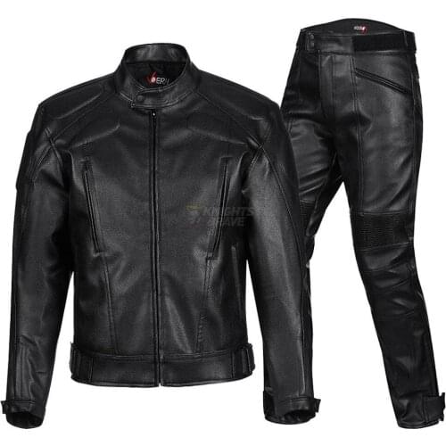 Retro Leather Motorcycle Jacket Men Motocross Jacket Chaqueta Moto Moto Racing Riding Jacket Waterproof Protective Gear Black