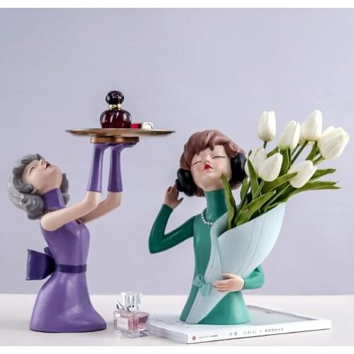 Creative Resin Body Art Decoration Flower Pot Living Room TV Cabinet Dried Plant Arrangement Nordic Home Decorat Ornaments