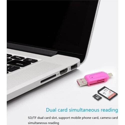 Micro USB & USB 2 In 1 OTG Card Reader High-speed USB2.0 Universal OTG TF/SD for Android Phone Computer Extension Headers
