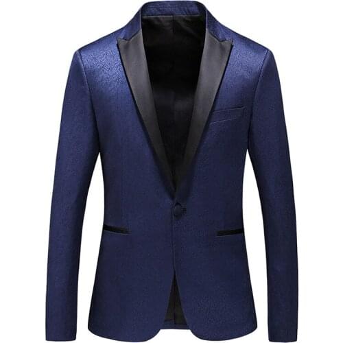 Texudo Jacket Banquet Men Business Party Prom Shawl Lapel Casual Blazer Slim Single Breasted Nightclub Ball Singer Host Dancer