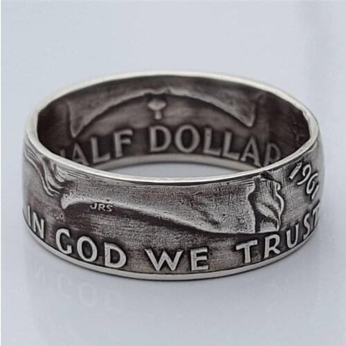 Antique Silver Color Letter Pattern Mens Ring Vintage Punk Party Rings For Male Halloween Jewelry History Record Men Ring