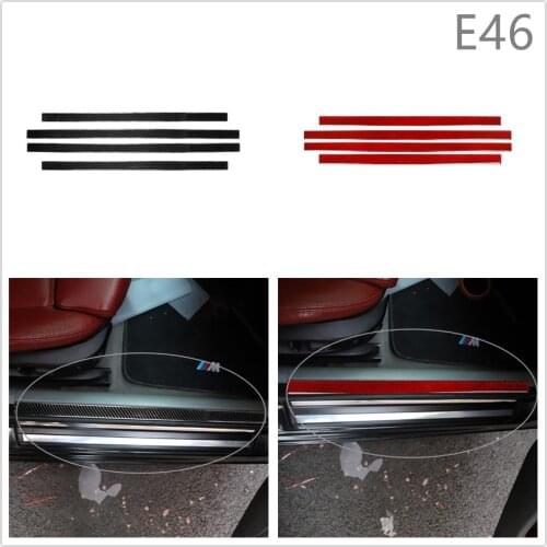 For BMW 3 Series E46 M3 1998-2005 Interior Car Real Carbon Fiber Threshold Door Pad Foot Pad Modification Sticker