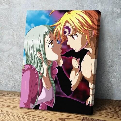 Wall Art Seven Deadly Sins Canvas Painting Meliodas Elizabeth Liones Posters Modular Pictures Frame Home Decor For Living Room