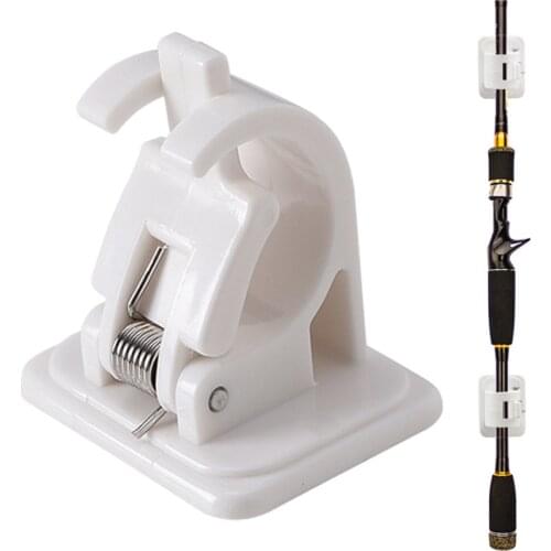 2pcs Wall Mounted Fishing Rod Racks Storage Clips Clamps Holder Rack Organizer For Walls Wooden Boards Ceramic Tiles Pesca Tools