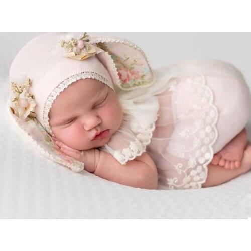 Newborn Photography Clothing Cute Baby Girl Hat+Lace Blouse+Pants Infant Photo Props Accessories Studio Newborn Shooting Clothes