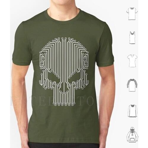 Bad Circuit T Shirt Diy Big Size 100% Cotton Circuit Board Skull Technology Component Computer Processor Science Microchip Data