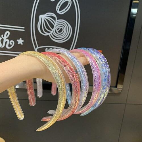 Sequin Headband Ladies Wash Your Face Without Hurting Hair Inflatable Headwear Adult Childrens Lovely Simple Sequin Headband