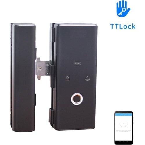TTLock APP Remote Control Smart Fingerprint Lock IC Card Password Number Lock For Frameless Glass Push Sliding Door
