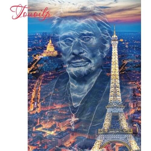TOUOILP 100% Full square&round 5D Diy Johnny Hallyday Daimond Painting Rhinestones Tower 5d Diamant Painting Diamant Embroidery