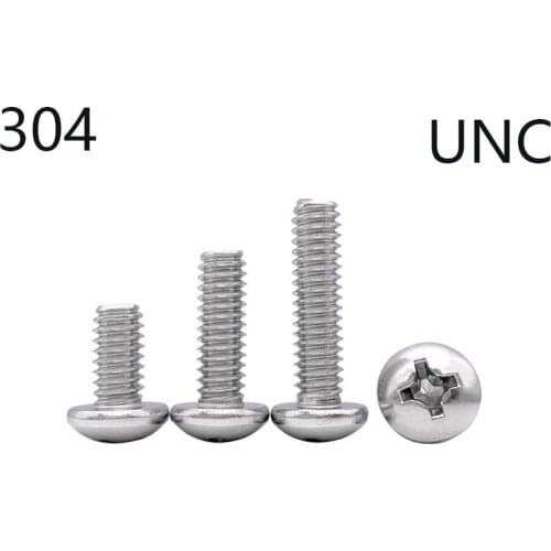 UNC 5/16-18 pitch thread 304 stainless steel pan round head cross drive Length 1/2 5/8 3/4 1 1-1/4 1-1/2 2 inch