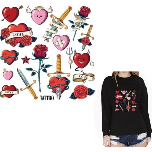 Diy Ironing Patches Applications For Clothes Transfer Thermocollants Heart Patch Iron On Patches Stripes For Clothes Appliques