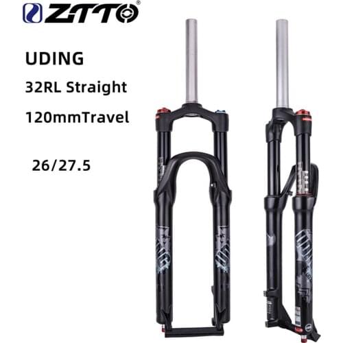 Bicycle Fork UDING 32 RL 120mm Air 27.5er Inch Fork Suspension Lock Straight Tapered Axle QR Quick Release for MTB Bicycle