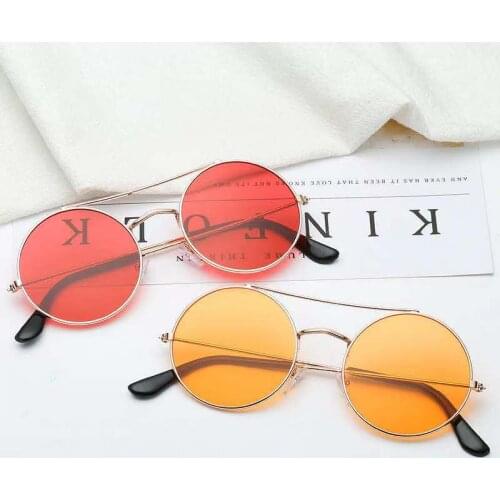 Women Sunglasses Trendy Vintage Style Metal Frame Round Glasses Pink Transparent Lenses Luxury Designer Men Driving Eyeglasses