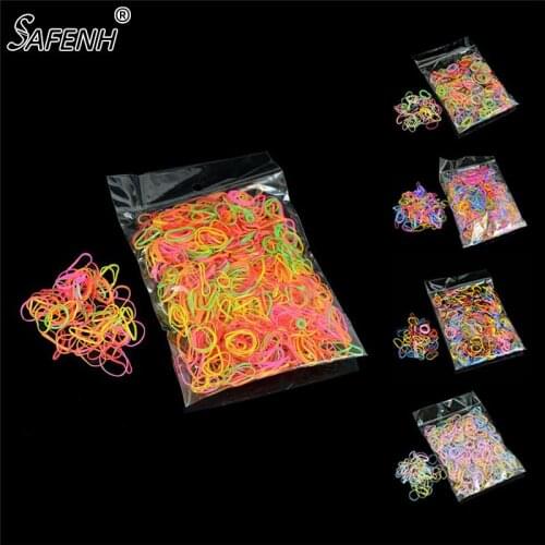 1 Pack Disposable Rubber Bands Elastic Hair Ties Kids Girl Ponytails Holder For Braids Wedding Hair Style School Office Supplies