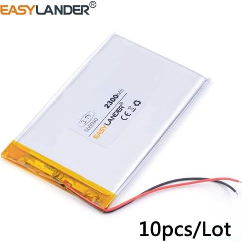 10pcs/Lot 3.7v lithium Li ion polymer rechargeable battery 505090 2300mah With Protection Board For MP3 MP4 GPS Digital Products