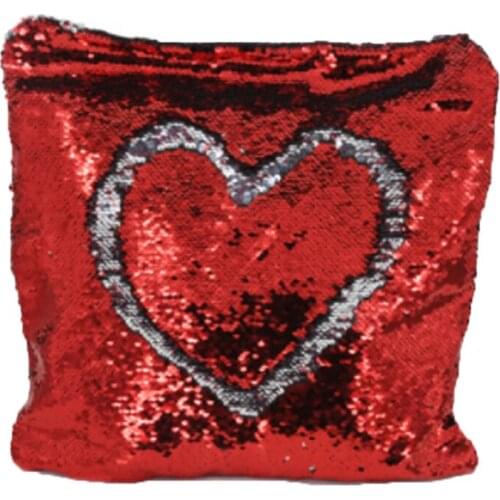 10pcs sublimation Magic red & Sliver Sequin Cushion Cover blank heat press transfer pillow cover Shining Pillow case