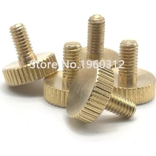 3-10pcs M3 M4 M5 M6 DIN653 GB835 Brass Thumb Screw Knurling Flat Head Thumb Screw Hand Tighten Computer Screws